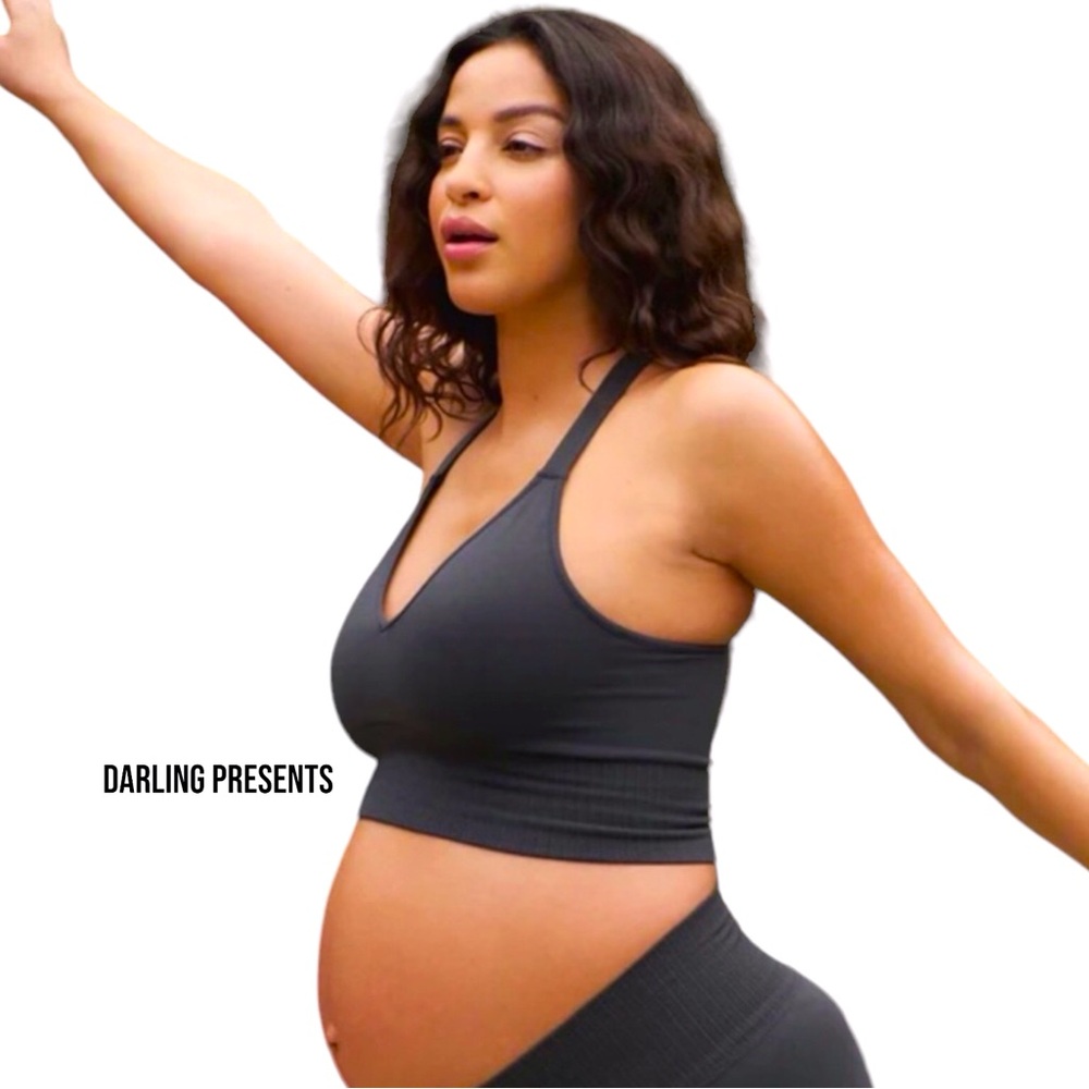 Free People Good Karma X Hatch Maternity Crop Top Women Color Obsidian Size M/L